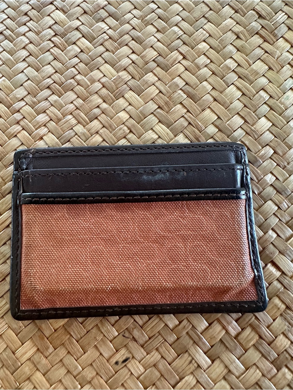 Coach Brown and Tan Card Holder
